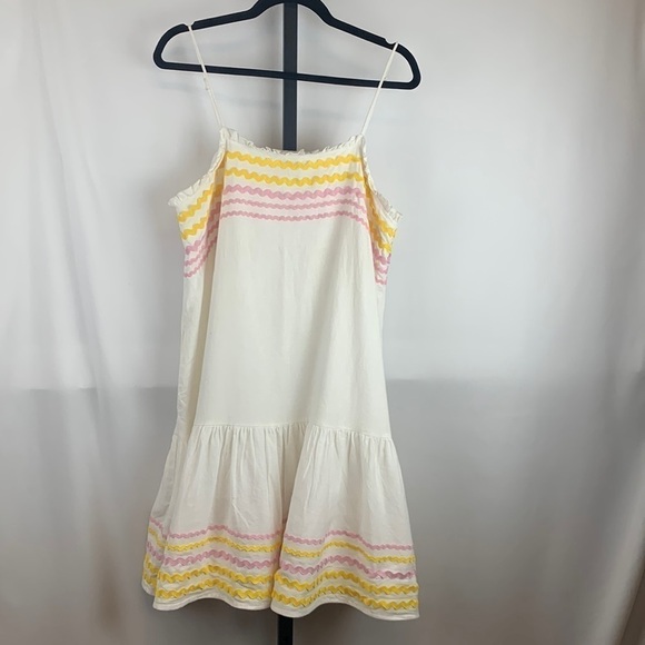 Lisa Marie Hernandez for Target Ric Rac Dress Linen Blend White,Pink,Yellow Sz M - Picture 4 of 11